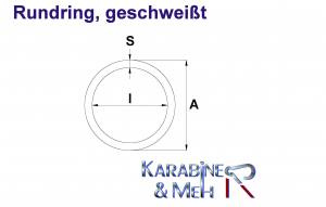 2x Edelstahl Ringe, geschweißt, Öse, 12x85 mm, rostfrei, V4A