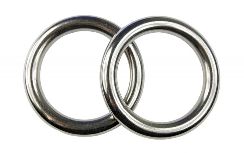 2x Edelstahl Ringe, D-Ring Öse, 10x80 mm, rostfrei V4A